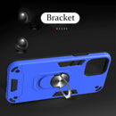 For iPhone 12 / 12 Pro 2 in 1 Armour Series PC + TPU Protective Case with Ring Holder(Dark Blue)