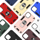 For iPhone 12 / 12 Pro 2 in 1 Armour Series PC + TPU Protective Case with Ring Holder(Dark Blue)