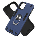 For iPhone 12 / 12 Pro 2 in 1 Armour Series PC + TPU Protective Case with Ring Holder(Royal Blue)
