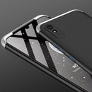 For Xiaomi Redmi 9A GKK Three Stage Splicing Full Coverage PC Protective Case(Black Silver)