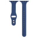 For Apple Watch Series 7 41mm / 6 & SE & 5 & 4 40mm / 3 & 2 & 1 38mm Thin Silicone Double Buckle Watch Band(Navy Blue)