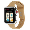 For Apple Watch Series 7 41mm / 6 & SE & 5 & 4 40mm / 3 & 2 & 1 38mm Thin Silicone Double Buckle Watch Band(Walnut)