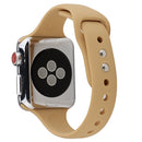 For Apple Watch Series 7 41mm / 6 & SE & 5 & 4 40mm / 3 & 2 & 1 38mm Thin Silicone Double Buckle Watch Band(Walnut)