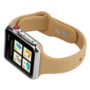 For Apple Watch Series 7 41mm / 6 & SE & 5 & 4 40mm / 3 & 2 & 1 38mm Thin Silicone Double Buckle Watch Band(Walnut)