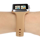 For Apple Watch Series 7 41mm / 6 & SE & 5 & 4 40mm / 3 & 2 & 1 38mm Thin Silicone Double Buckle Watch Band(Walnut)