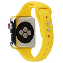 For Apple Watch Series 7 41mm / 6 & SE & 5 & 4 40mm / 3 & 2 & 1 38mm Thin Silicone Double Buckle Watch Band(Yellow)