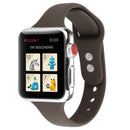 For Apple Watch Series 7 41mm / 6 & SE & 5 & 4 40mm / 3 & 2 & 1 38mm Thin Silicone Double Buckle Watch Band(Cocoa)