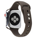For Apple Watch Series 7 41mm / 6 & SE & 5 & 4 40mm / 3 & 2 & 1 38mm Thin Silicone Double Buckle Watch Band(Cocoa)