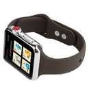 For Apple Watch Series 7 41mm / 6 & SE & 5 & 4 40mm / 3 & 2 & 1 38mm Thin Silicone Double Buckle Watch Band(Cocoa)