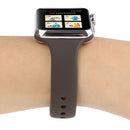 For Apple Watch Series 7 41mm / 6 & SE & 5 & 4 40mm / 3 & 2 & 1 38mm Thin Silicone Double Buckle Watch Band(Cocoa)