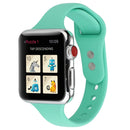 For Apple Watch Series 7 41mm / 6 & SE & 5 & 4 40mm / 3 & 2 & 1 38mm Thin Silicone Double Buckle Watch Band(Spearmint Green)