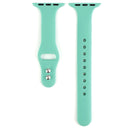 For Apple Watch Series 7 41mm / 6 & SE & 5 & 4 40mm / 3 & 2 & 1 38mm Thin Silicone Double Buckle Watch Band(Spearmint Green)