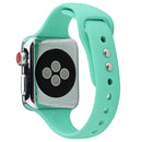 For Apple Watch Series 7 41mm / 6 & SE & 5 & 4 40mm / 3 & 2 & 1 38mm Thin Silicone Double Buckle Watch Band(Spearmint Green)