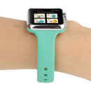 For Apple Watch Series 7 41mm / 6 & SE & 5 & 4 40mm / 3 & 2 & 1 38mm Thin Silicone Double Buckle Watch Band(Spearmint Green)