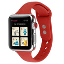 For Apple Watch Series 7 41mm / 6 & SE & 5 & 4 40mm / 3 & 2 & 1 38mm Thin Silicone Double Buckle Watch Band(Rose Red)