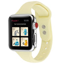 For Apple Watch Series 7 41mm / 6 & SE & 5 & 4 40mm / 3 & 2 & 1 38mm Thin Silicone Double Buckle Watch Band(Cream Yellow)