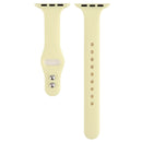 For Apple Watch Series 7 41mm / 6 & SE & 5 & 4 40mm / 3 & 2 & 1 38mm Thin Silicone Double Buckle Watch Band(Cream Yellow)