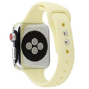 For Apple Watch Series 7 41mm / 6 & SE & 5 & 4 40mm / 3 & 2 & 1 38mm Thin Silicone Double Buckle Watch Band(Cream Yellow)