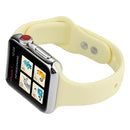 For Apple Watch Series 7 41mm / 6 & SE & 5 & 4 40mm / 3 & 2 & 1 38mm Thin Silicone Double Buckle Watch Band(Cream Yellow)
