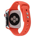 For Apple Watch Series 7 41mm / 6 & SE & 5 & 4 40mm / 3 & 2 & 1 38mm Thin Silicone Double Buckle Watch Band(Coral Red)