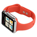 For Apple Watch Series 7 41mm / 6 & SE & 5 & 4 40mm / 3 & 2 & 1 38mm Thin Silicone Double Buckle Watch Band(Coral Red)