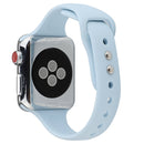 For Apple Watch Series 7 41mm / 6 & SE & 5 & 4 40mm / 3 & 2 & 1 38mm Thin Silicone Double Buckle Watch Band(Sky Blue)
