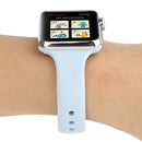 For Apple Watch Series 7 41mm / 6 & SE & 5 & 4 40mm / 3 & 2 & 1 38mm Thin Silicone Double Buckle Watch Band(Sky Blue)