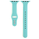 For Apple Watch Series 7 41mm / 6 & SE & 5 & 4 40mm / 3 & 2 & 1 38mm Thin Silicone Double Buckle Watch Band(Mint Green)