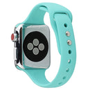 For Apple Watch Series 7 41mm / 6 & SE & 5 & 4 40mm / 3 & 2 & 1 38mm Thin Silicone Double Buckle Watch Band(Mint Green)