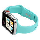 For Apple Watch Series 7 41mm / 6 & SE & 5 & 4 40mm / 3 & 2 & 1 38mm Thin Silicone Double Buckle Watch Band(Mint Green)