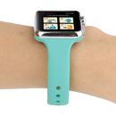 For Apple Watch Series 7 41mm / 6 & SE & 5 & 4 40mm / 3 & 2 & 1 38mm Thin Silicone Double Buckle Watch Band(Mint Green)