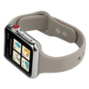 For Apple Watch Series 7 41mm / 6 & SE & 5 & 4 40mm / 3 & 2 & 1 38mm Thin Silicone Double Buckle Watch Band(Rock Grey)