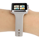 For Apple Watch Series 7 41mm / 6 & SE & 5 & 4 40mm / 3 & 2 & 1 38mm Thin Silicone Double Buckle Watch Band(Rock Grey)