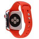 For Apple Watch Series 7 41mm / 6 & SE & 5 & 4 40mm / 3 & 2 & 1 38mm Thin Silicone Double Buckle Watch Band(Country Red)