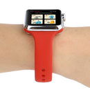 For Apple Watch Series 7 41mm / 6 & SE & 5 & 4 40mm / 3 & 2 & 1 38mm Thin Silicone Double Buckle Watch Band(Country Red)