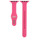 For Apple Watch Series 7 41mm / 6 & SE & 5 & 4 40mm / 3 & 2 & 1 38mm Thin Silicone Double Buckle Watch Band(Barbie Pink)
