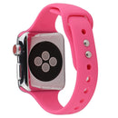 For Apple Watch Series 7 41mm / 6 & SE & 5 & 4 40mm / 3 & 2 & 1 38mm Thin Silicone Double Buckle Watch Band(Barbie Pink)