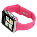 For Apple Watch Series 7 41mm / 6 & SE & 5 & 4 40mm / 3 & 2 & 1 38mm Thin Silicone Double Buckle Watch Band(Barbie Pink)