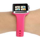 For Apple Watch Series 7 41mm / 6 & SE & 5 & 4 40mm / 3 & 2 & 1 38mm Thin Silicone Double Buckle Watch Band(Barbie Pink)