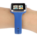 For Apple Watch Series 7 41mm / 6 & SE & 5 & 4 40mm / 3 & 2 & 1 38mm Thin Silicone Double Buckle Watch Band(Royal Blue)