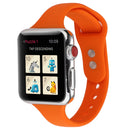 For Apple Watch Series 7 41mm / 6 & SE & 5 & 4 40mm / 3 & 2 & 1 38mm Thin Silicone Double Buckle Watch Band(Orange)