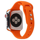 For Apple Watch Series 7 41mm / 6 & SE & 5 & 4 40mm / 3 & 2 & 1 38mm Thin Silicone Double Buckle Watch Band(Orange)