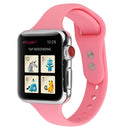 For Apple Watch Series 7 41mm / 6 & SE & 5 & 4 40mm / 3 & 2 & 1 38mm Thin Silicone Double Buckle Watch Band(Pink)
