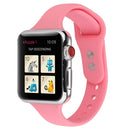 For Apple Watch Series 7 41mm / 6 & SE & 5 & 4 40mm / 3 & 2 & 1 38mm Thin Silicone Double Buckle Watch Band(Pink)