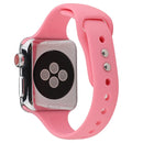 For Apple Watch Series 7 41mm / 6 & SE & 5 & 4 40mm / 3 & 2 & 1 38mm Thin Silicone Double Buckle Watch Band(Pink)
