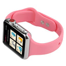 For Apple Watch Series 7 41mm / 6 & SE & 5 & 4 40mm / 3 & 2 & 1 38mm Thin Silicone Double Buckle Watch Band(Pink)