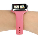 For Apple Watch Series 7 41mm / 6 & SE & 5 & 4 40mm / 3 & 2 & 1 38mm Thin Silicone Double Buckle Watch Band(Pink)