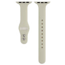 For Apple Watch Series 7 41mm / 6 & SE & 5 & 4 40mm / 3 & 2 & 1 38mm Thin Silicone Double Buckle Watch Band(Retro White)