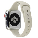 For Apple Watch Series 7 41mm / 6 & SE & 5 & 4 40mm / 3 & 2 & 1 38mm Thin Silicone Double Buckle Watch Band(Retro White)