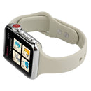 For Apple Watch Series 7 41mm / 6 & SE & 5 & 4 40mm / 3 & 2 & 1 38mm Thin Silicone Double Buckle Watch Band(Retro White)